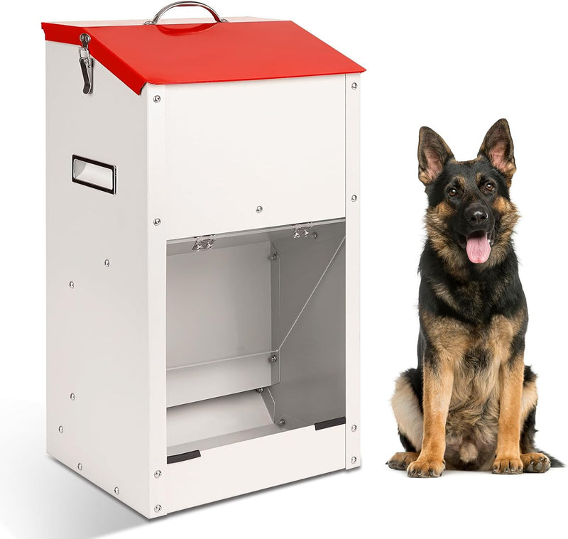 Svauoumu Automatischer Futterautomat für Hunde, 25lb Kapazität Outdoor Dog Feeder Gravity Feeder Chu