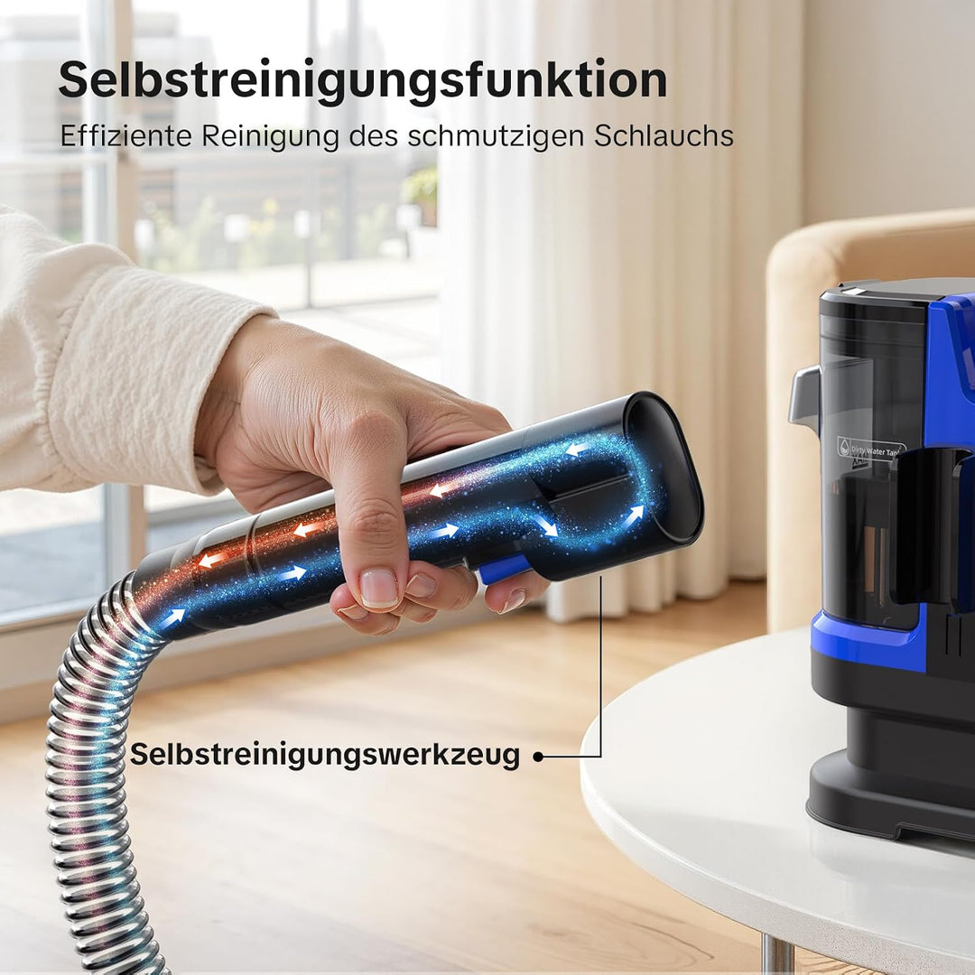 Lubluelu Nasssauger Polsterreiniger Gerät, 600 W - 15 kPa Teppichreiniger Waschsauger, tragbares Tep