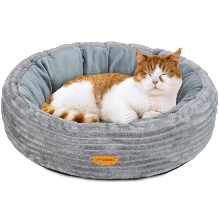 GDGZT Katzenbett, Hundebett Rund, 50,8 cm Katzenbett Flausching, Waschbares Rundes Haustierbett, Kat