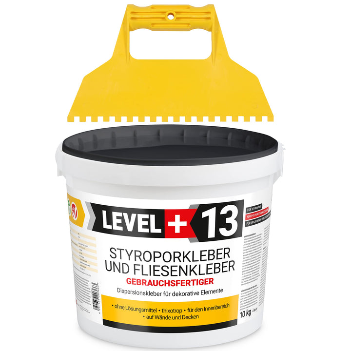 Styroporkleber 10kg + Kunstoffzahnspachtel, Korkkleber Renoviervlies Dispersionkleber Flisenkleber M