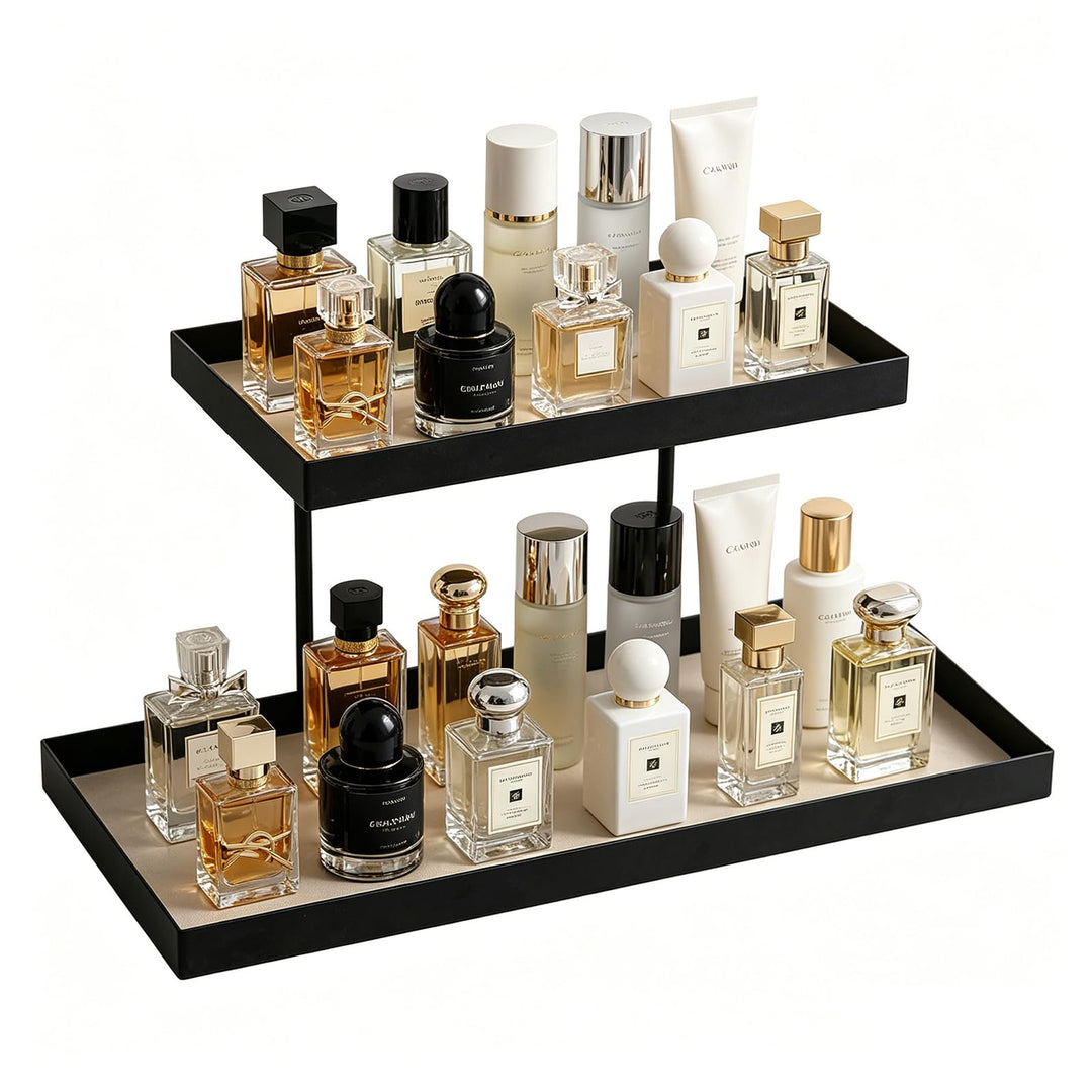 Parfüm Organizer, Doppelstöckiges Parfum Organizer ohne Montage, Eleganter Modernes Parfüm Ständer a