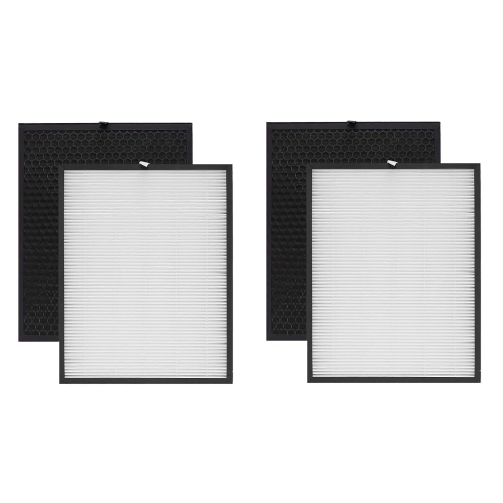 Trade-Shop 4in1 Filter-Set (2x HEPA-Filter + 2x Aktivkohlefilter) kompatibel mit Comedes PT94062 PT9