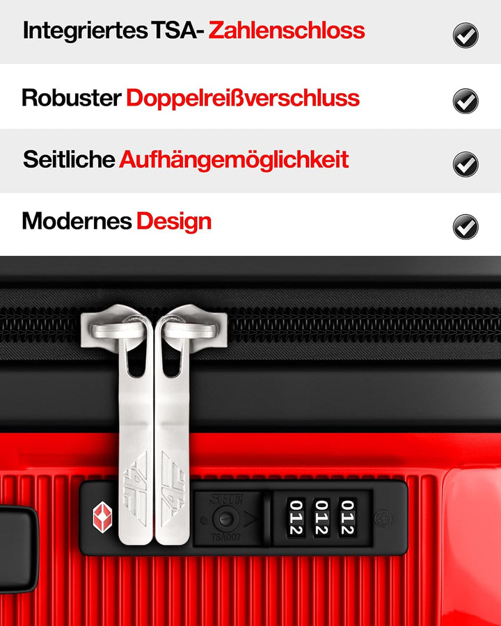 Leichter Hartschalen-Reisekoffer L - Gross 64 cm (61L) – Trolley Koffer mit TSA-Schloss, Doppelrolle