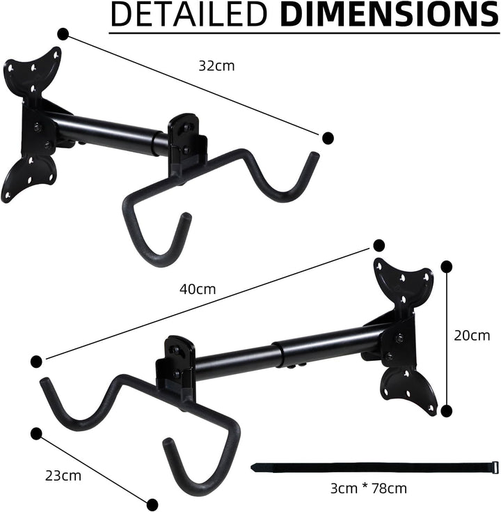 CCLIFE Fahrrad Wandhalterung Faltbar Drehbar Ausziehbar Fahrradhalterung Wand MAX.35kg Fahrradhalter