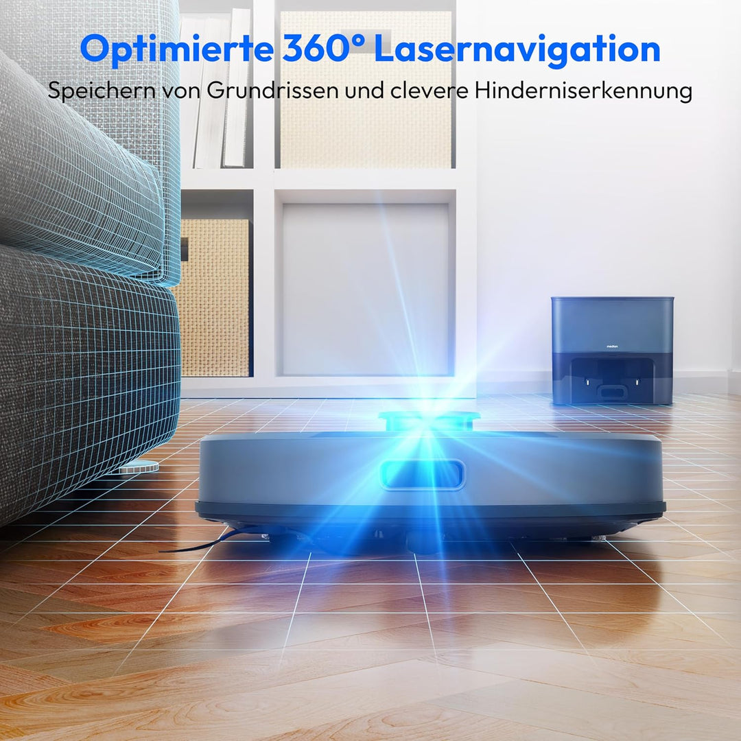 MEDION Saugroboter mit Absaugstation und Wischfunktion X23 SW+ (Lasernavigation, Starke 5000Pa Saugk