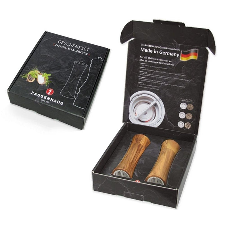 Zassenhaus 0000023046 Mühlen-Set Frankfurt, Olivenholz, braun, 6.2 x 22.4 x 25.8 cm
