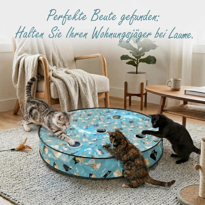 Interaktives Katzenspielzeug für Wohnungskatzen, automatischer beweglicher Ball mit Versteckspiel-Fu