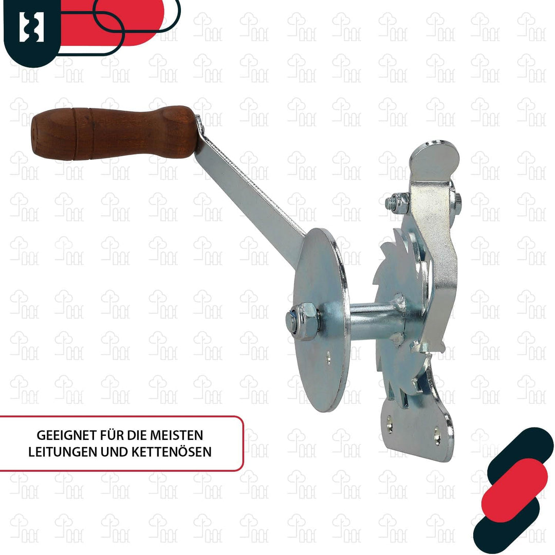 KOTARBAU® Grillrostwinde zum Einstellen der Grillrosthöhe Stahl Verzinkt mit Holzgriff Grillkurbel K