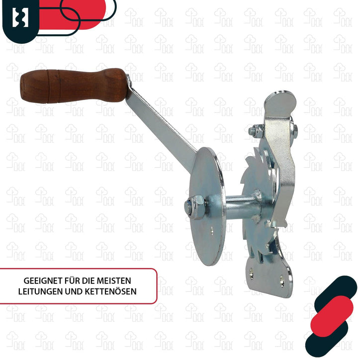 KOTARBAU® Grillrostwinde zum Einstellen der Grillrosthöhe Stahl Verzinkt mit Holzgriff Grillkurbel K