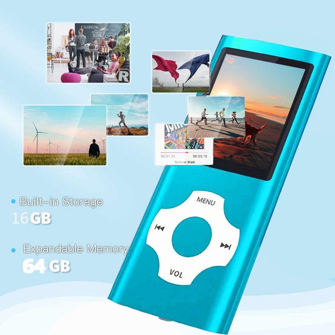 Hotechs MP3-Player/MP4-Player, MP3-Player mit 32 GB Speicherkarte, schlankes Design, digitales LCD-D