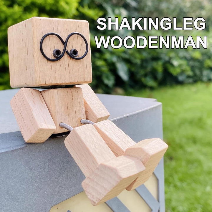 Wackelnder Holzmann, Schüttelnde Holzmann-Figur, Charmante kleine Holzfigur, wackelfigur Auto, schüt