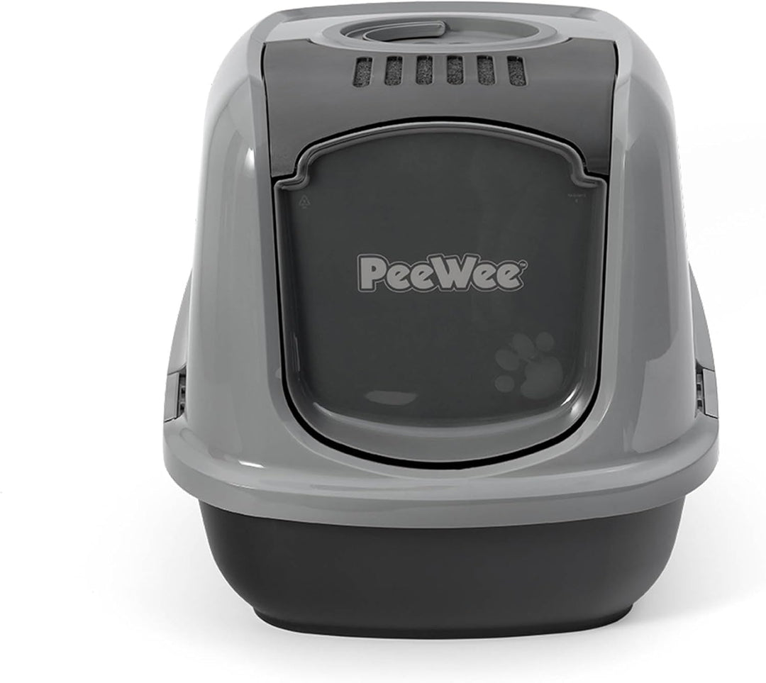 PeeWee Katzentoilette XXL EcoDome Katzenklo mit Haube Katzen WC geschlossen inkl. 3kg Streu Holzpell