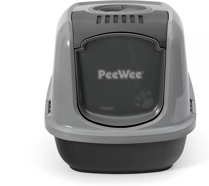 PeeWee Katzentoilette XXL EcoDome Katzenklo mit Haube Katzen WC geschlossen inkl. 3kg Streu Holzpell
