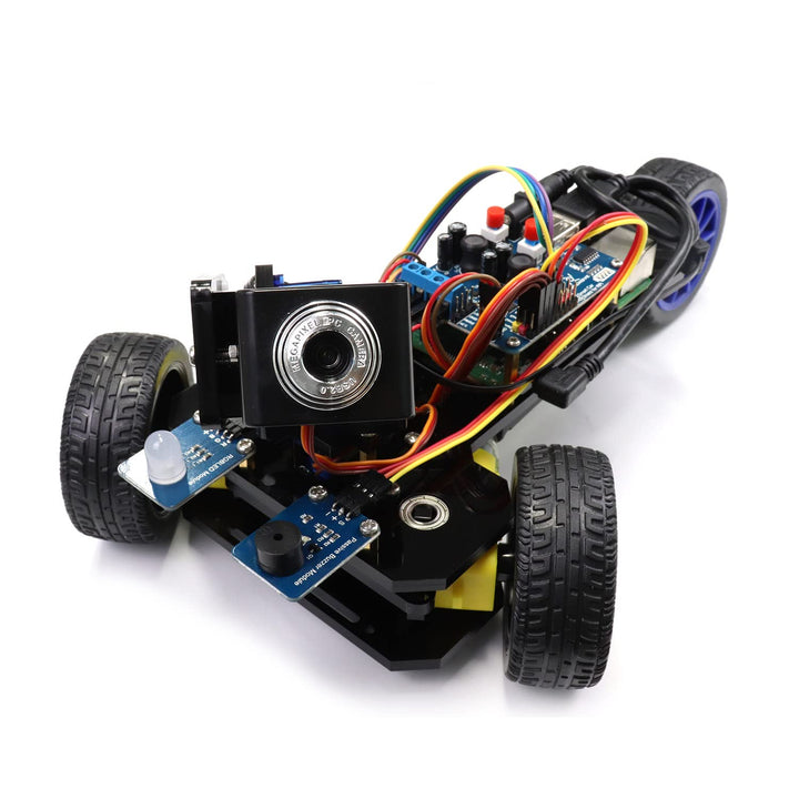 FREENOVE Three-Wheeled Smart Car Kit for Raspberry Pi 5 4 B 3 B+ B A+, Robot Project, App Control, L