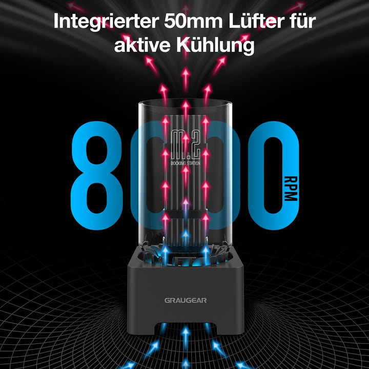 GRAUGEAR | M.2 NVMe SSD und NGFF SSD Docking-Station | RTL9210B für alle M.2 SSD | USB3.2 Gen2 10Gbi