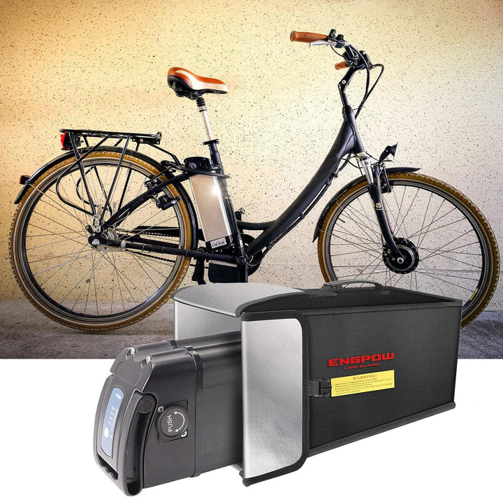 Ebike Akku Tasche Feuerfest bis 2000°F Batterie Tasche Akkutasche Wasserdicht & Explosionssicher,Lip
