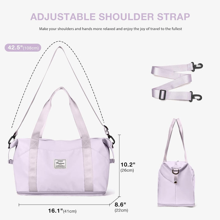 Reisetasche Damen Sporttasche mit Kulturbeutel 40x20x25 Ryanair Handgepäck Tasche Weekender Bag Schw