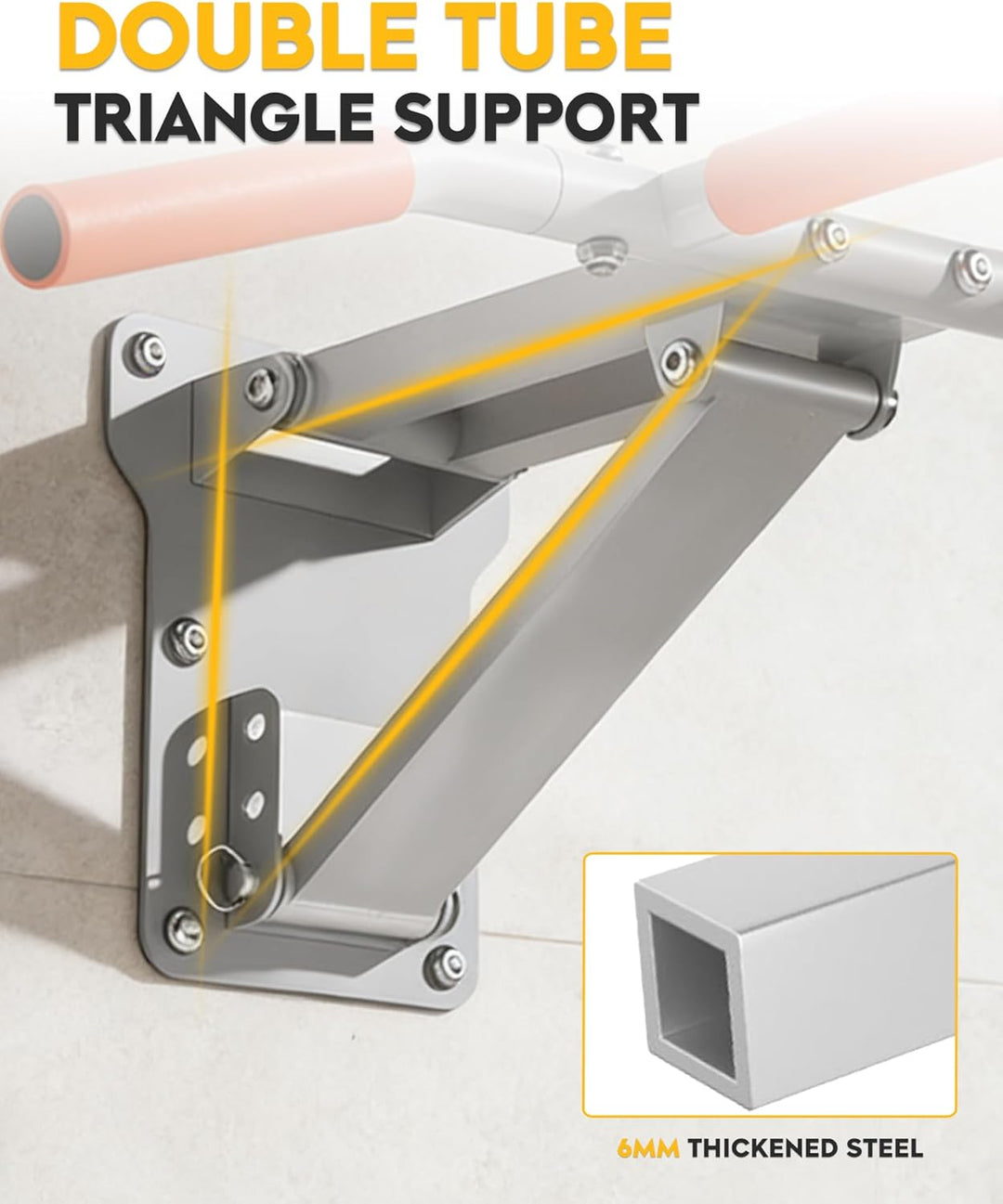GuuG Klimmzugstange Wand Pull Up Bar: Pullup Wall Wandmontage Verstellbare Klimmzug Stange Multifunk