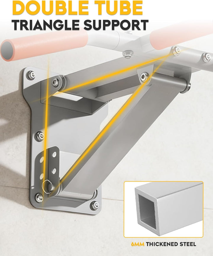 GuuG Klimmzugstange Wand Pull Up Bar: Pullup Wall Wandmontage Verstellbare Klimmzug Stange Multifunk