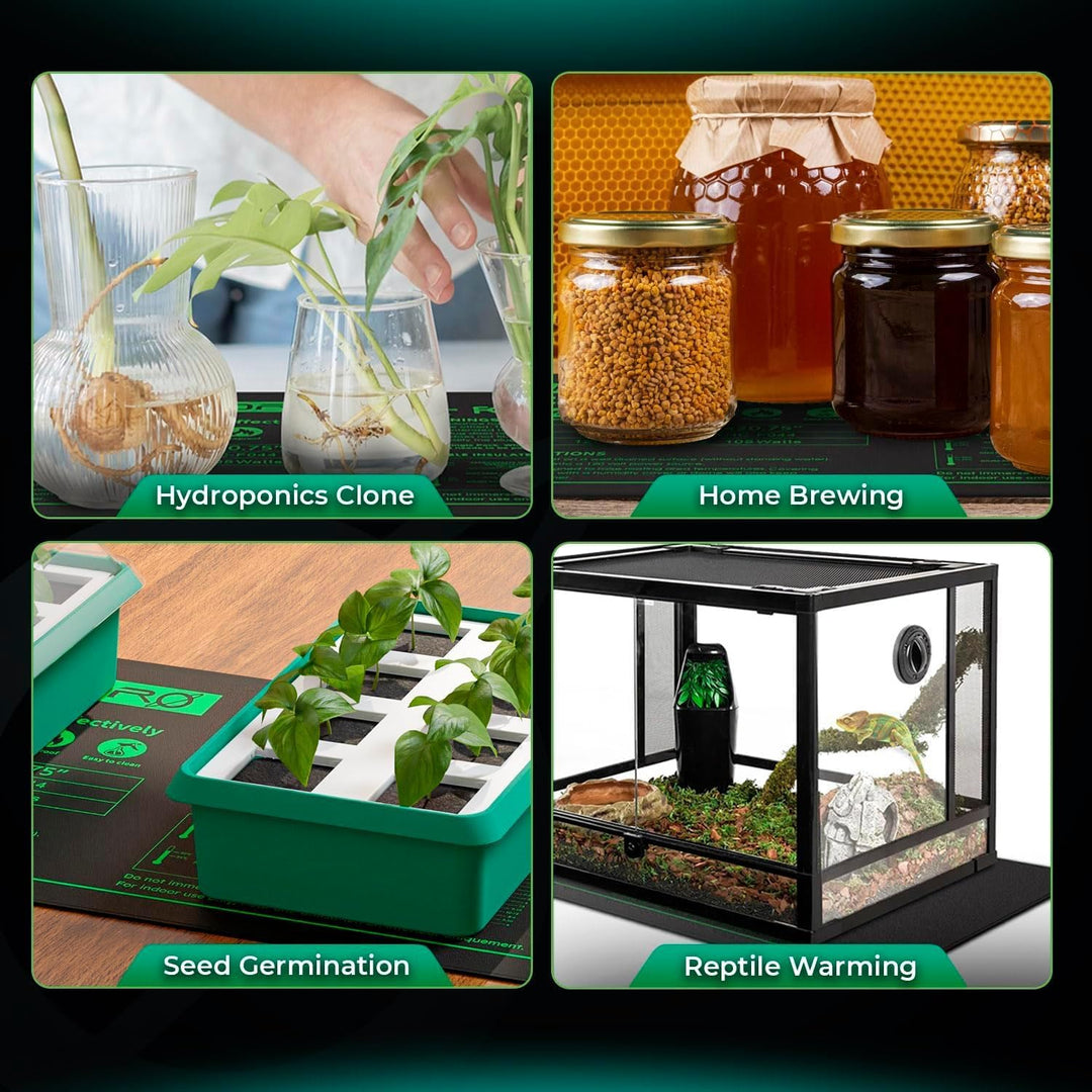 MARS HYDRO Heizmatte Pflanzen, Wärmematte Set mit Thermostatregler für Sämling Germination und Haust