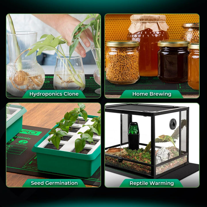 MARS HYDRO Heizmatte Pflanzen, Wärmematte Set mit Thermostatregler für Sämling Germination und Haust