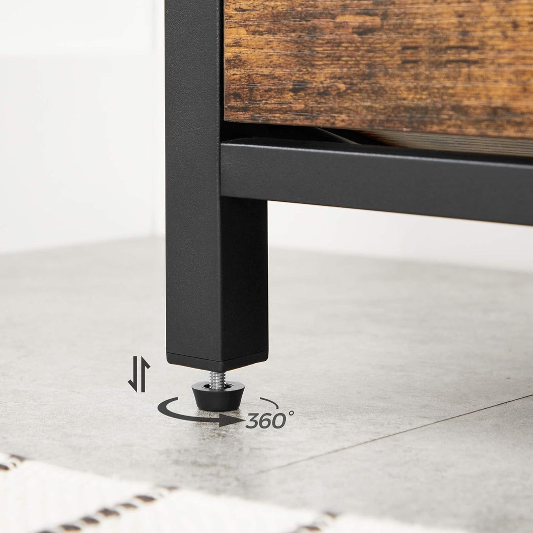 VASAGLE Schuhbank, gepolsterter Schuhorganizer mit Klappe, Schuhschrank für 6 Paar Schuhe, Stahlgest