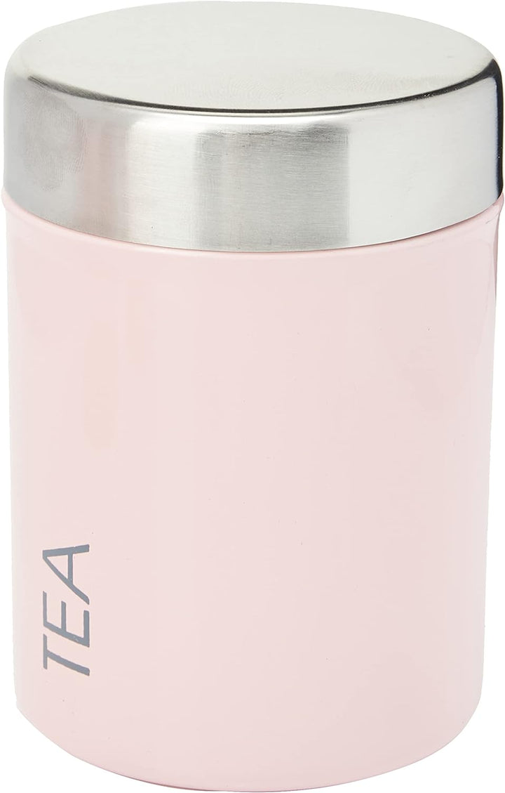 Premier Housewares Joni Aufbewahrung Kanister, rund, 10 x 10 x 13 cm Hellrosa, Hellrosa