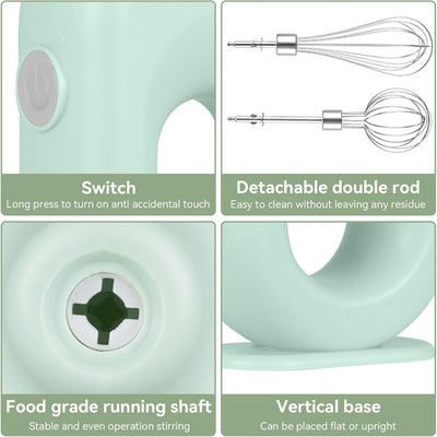 Schnurloser Handmixer, Mini-Elektro-Handmixer, Wiederaufladbarer USB-Mini-Ei-Schläger Für Den Hausha