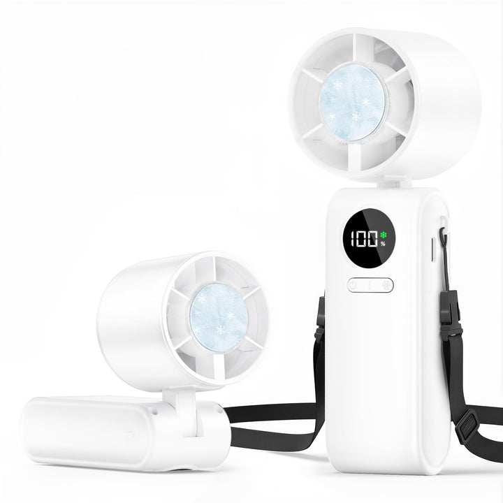 Handventilator mit Eiskompressorfunktion, Tragbarer Mini Ventilator, Leistungsstarker Handventilator
