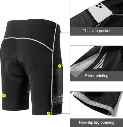 Santic Radlerhose Herren Kurz mit Sitzpolster Radhose Herren Kurz Fahrradhose Herren Gepolstert Rads