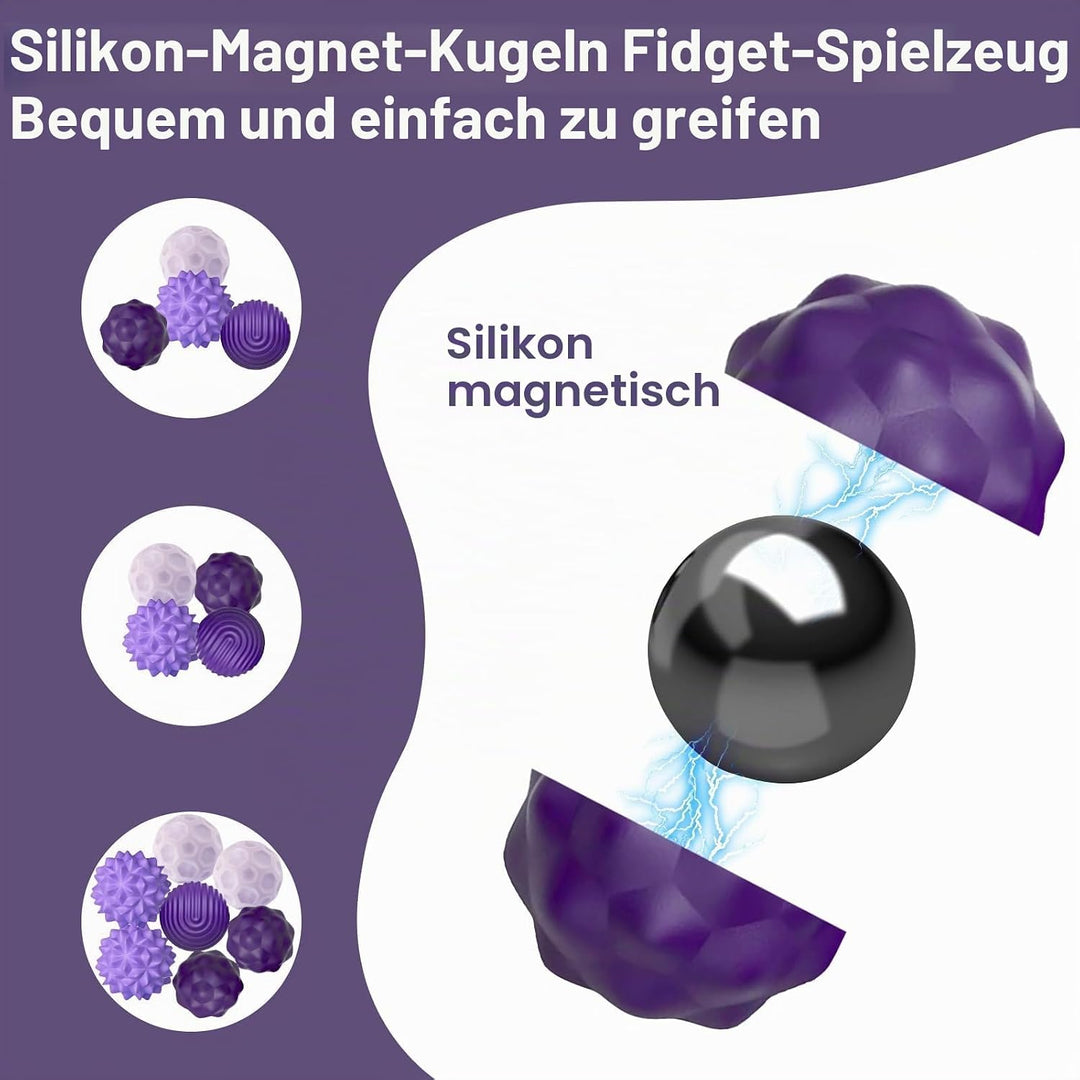 8 Stück Magnetkugeln Fidget Toys Erwachsene, Magnetische Kugeln Sensorik Spielzeug, Stress Bälle Mit