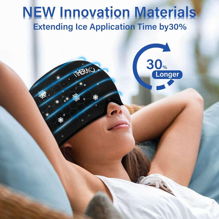 I-THERA-U Migräne Maske 2pcs - Wiederverwendbar 2 in 1 Schlafmaske Headache Hat, Kopfschmerzen Kühlp