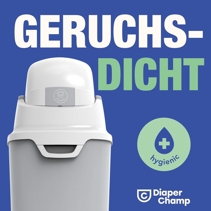 DIAPER CHAMP ONE Medium Handsfree mit Pedal - Windeleimer - geruchsdicht - berührungslose Bedienung