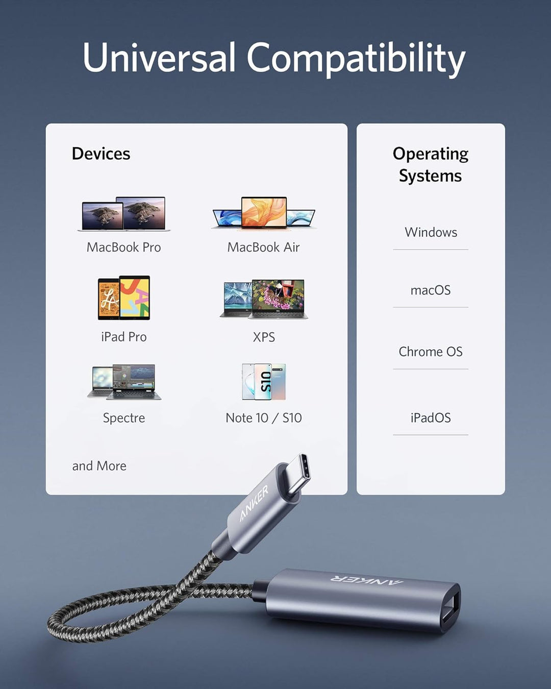 Anker PowerExpand USB-C auf DisplayPort Adapter, Aluminium USB-C Hub mit 4K@60Hz, für Homeoffice, ko