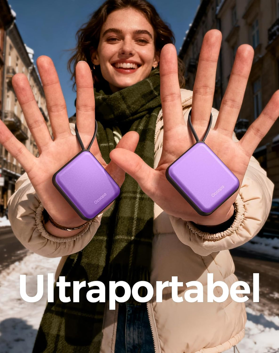 OCOOPA Handwärmer Elektrisch 2er Set, Wiederverwendbar 4000mAh USB Taschenwärmer, 3 Wärmestufen, Max