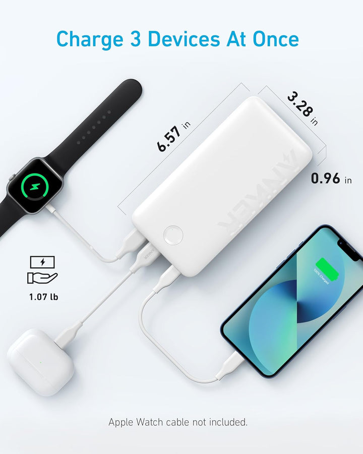 Anker 335 Powerbank (PowerCore 20K), 20W externer Akku mit USB-C Ladeleistung, Kompatibel mit iPhone
