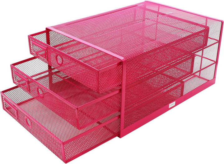 Exerz Papier Sortierer mit 3 Schubladen/A4 Dokumente/Schubladenbox - Drahtgeflecht Büroablage/Aufbew