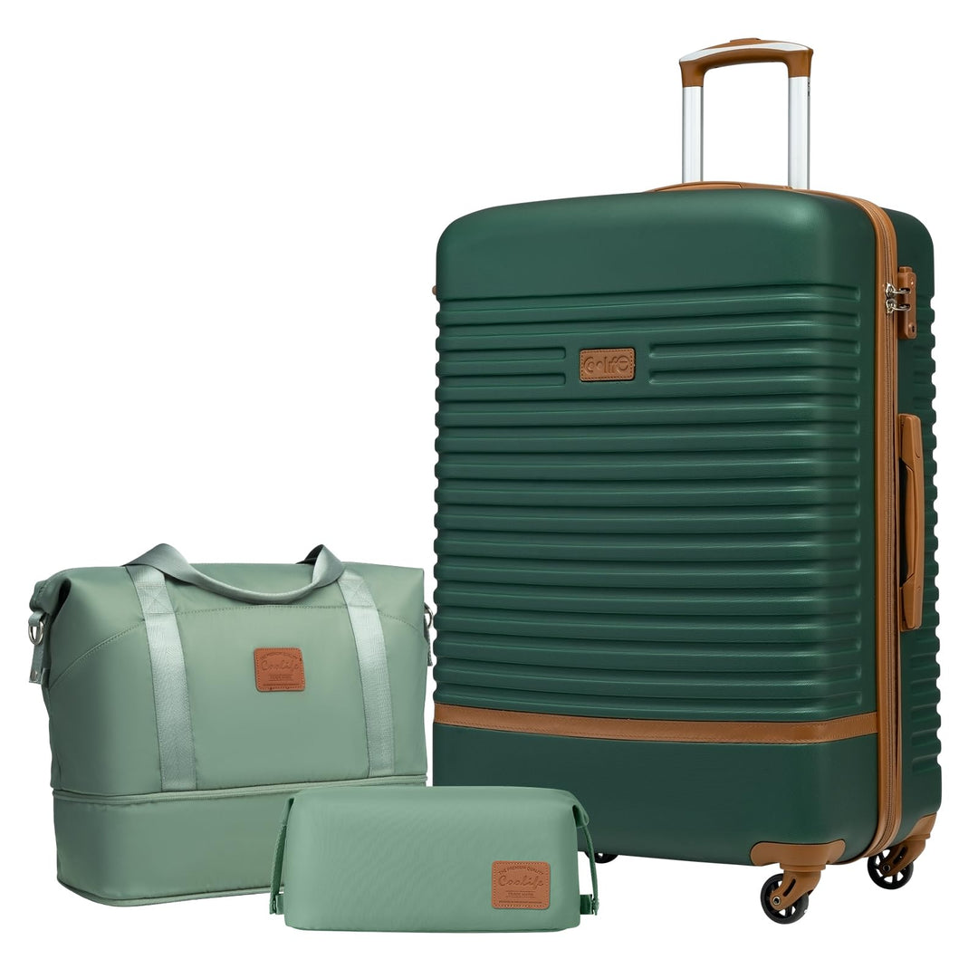 COOLIFE Koffer Trolley Koffer Reisekoffer von ABS Hartschalen Trolley 4 Rollen TSA-Schloss Der Koffe