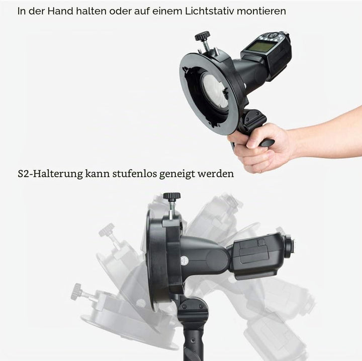 Godox S2 Speedlite S-Type Halterung Bowens Mount Blitzhalter für Godox V1 AD200Pro AD400Pro AD200 AD