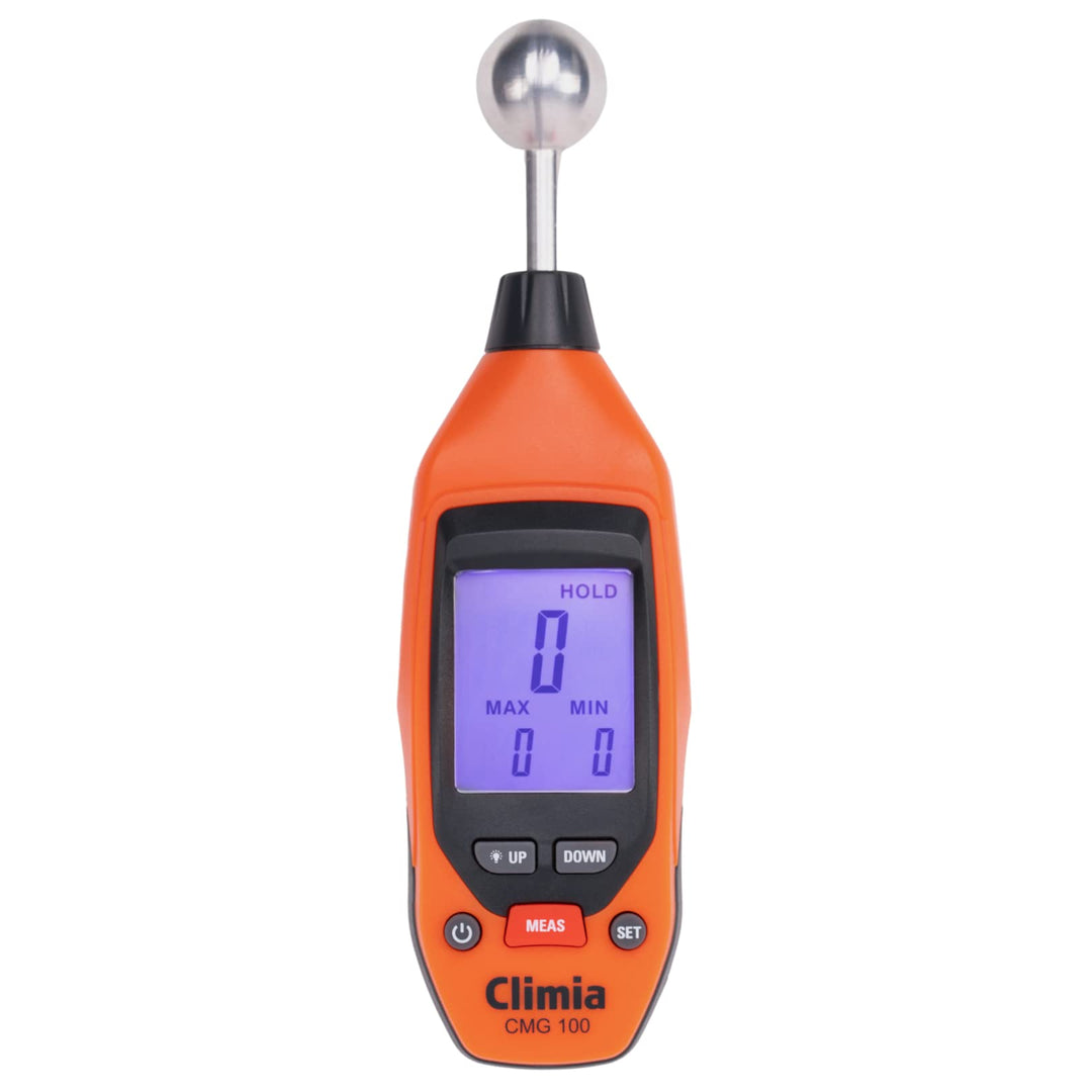 Climia CMG100 Feuchtemessgerät Wände, 5-40 mm Analysetiefe, Feuchtigkeitsmessgerät mit bis zu 50-Stu