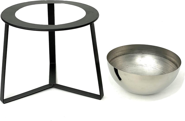 DanDiBo Blumenhocker Metall mit Topf Schwarz Silber 27 cm Blumenständer 96091 M Blumensäule Modern P