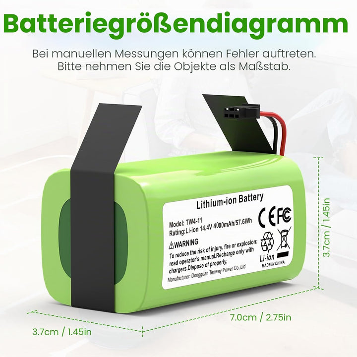 4000mAh Ersatzakku für Ecovacs Deebot N79 N79S DN622 DN621,für Eufy RoboVac 11 11S 11S MAX 15T 30 30