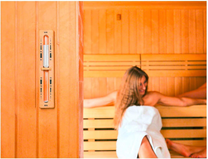 Sauna-Sanduhr aus Holz, Sauna Uhr, Saunazubehör, Zeitanzeige, Eieruhr, Saunauhr