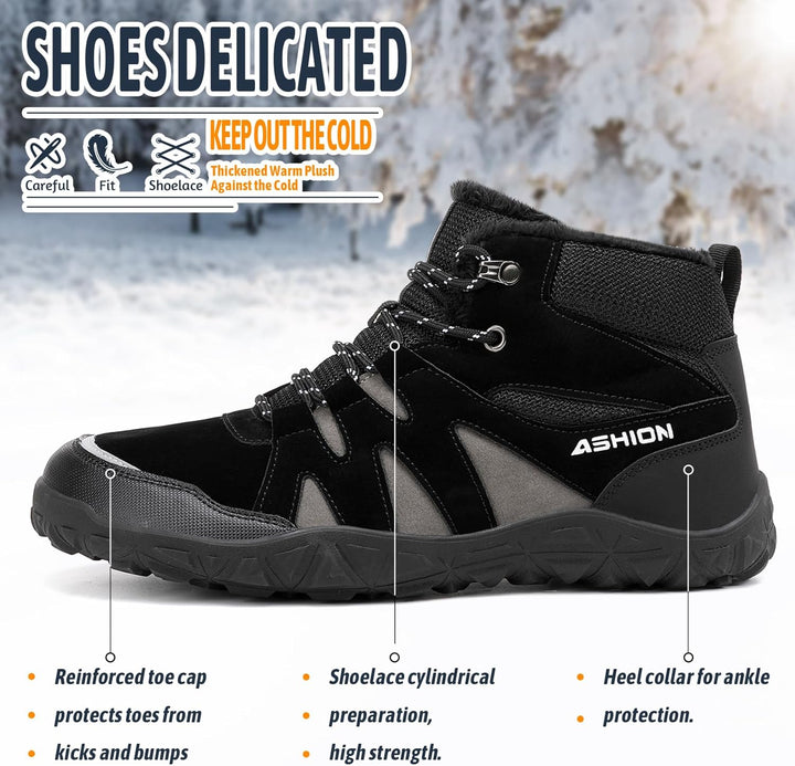 Littleplum Herren Winterschuhe Trekking Outdoor Boots Wanderstiefel Warm Gefüttert Schneestiefel Win