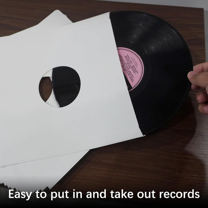 Innenhüllen für Schallplatten, schweres, säurefreies Papier, quadratisch, weiss, Kraftpapier, Innenh