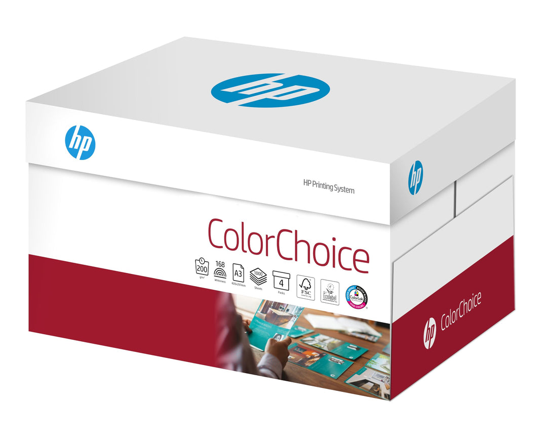 HP Farblaserpapier, Druckerpapier Colorchoice CHP 764 - 200 g, DIN-A3, 1000 Blatt (4x250), extraglat