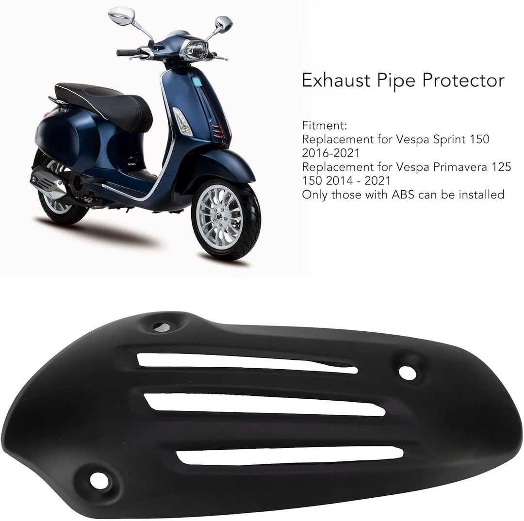 Auspuff Hitzeschild Edelstahlschutz Ersatzschutz für Sprint 150 Primavera 125 (Schwarz), Schwarz