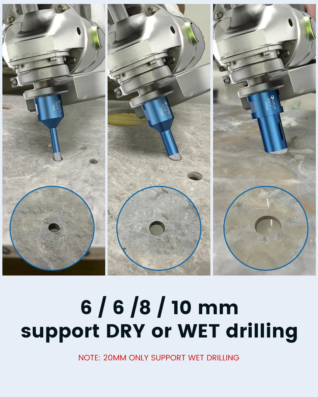 M14 Fliesenbohrer, Lytool 5 tlg Diamantbohrer Glasbohrer Set für M14 Winkelschleifer ø 6 | 6 | 8 | 1