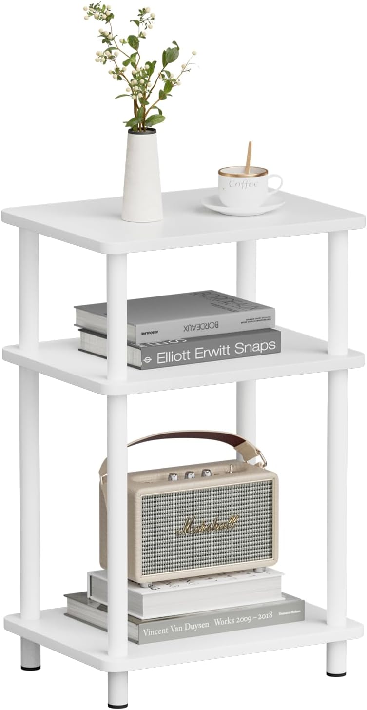 APICIZON 3 Tier Beistelltisch Schmal, Nachttisch Holz, Tisch Klein, 40x30x61.5cm, Kleiner Beistellti
