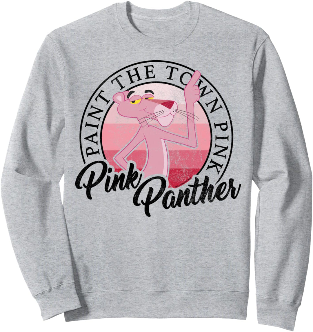 Pink Panther Paint The Town Pink Circle Portrait Sweatshirt